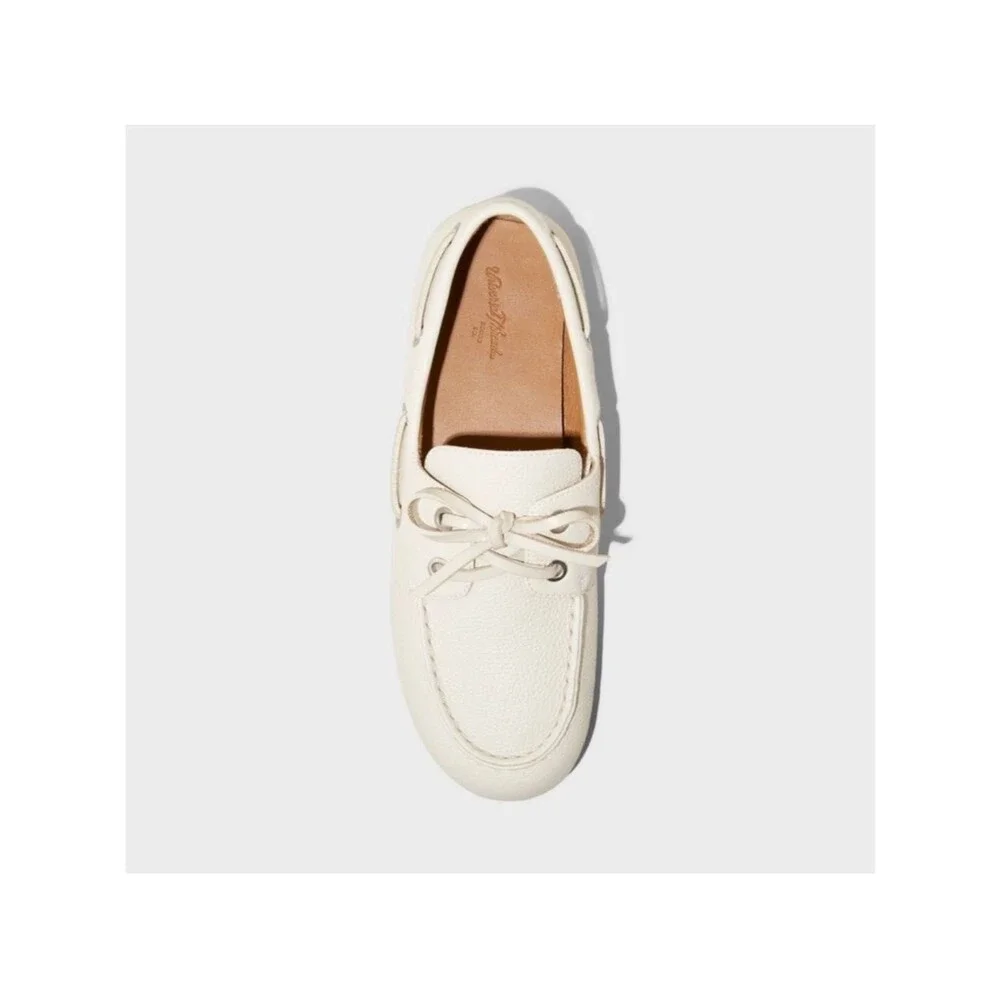 NWT Off-White Midge Boat Shoe Comfy Memory Foam Cream Ivory Flats Women's 7.5 - Picture 4 of 13